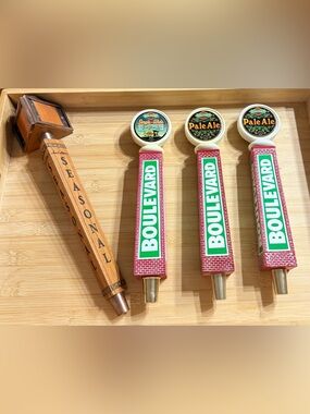 Beer Tap Handle Lot of 4 - Sam Adams, Boulevard Brewing Co Breweriana